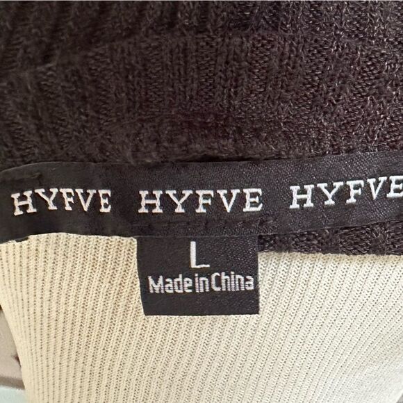 HYFVE Black Mid Cropped Soft Flowy Boho Long Sleeved Workwear Blouse Shirt Top - Picture 4 of 4